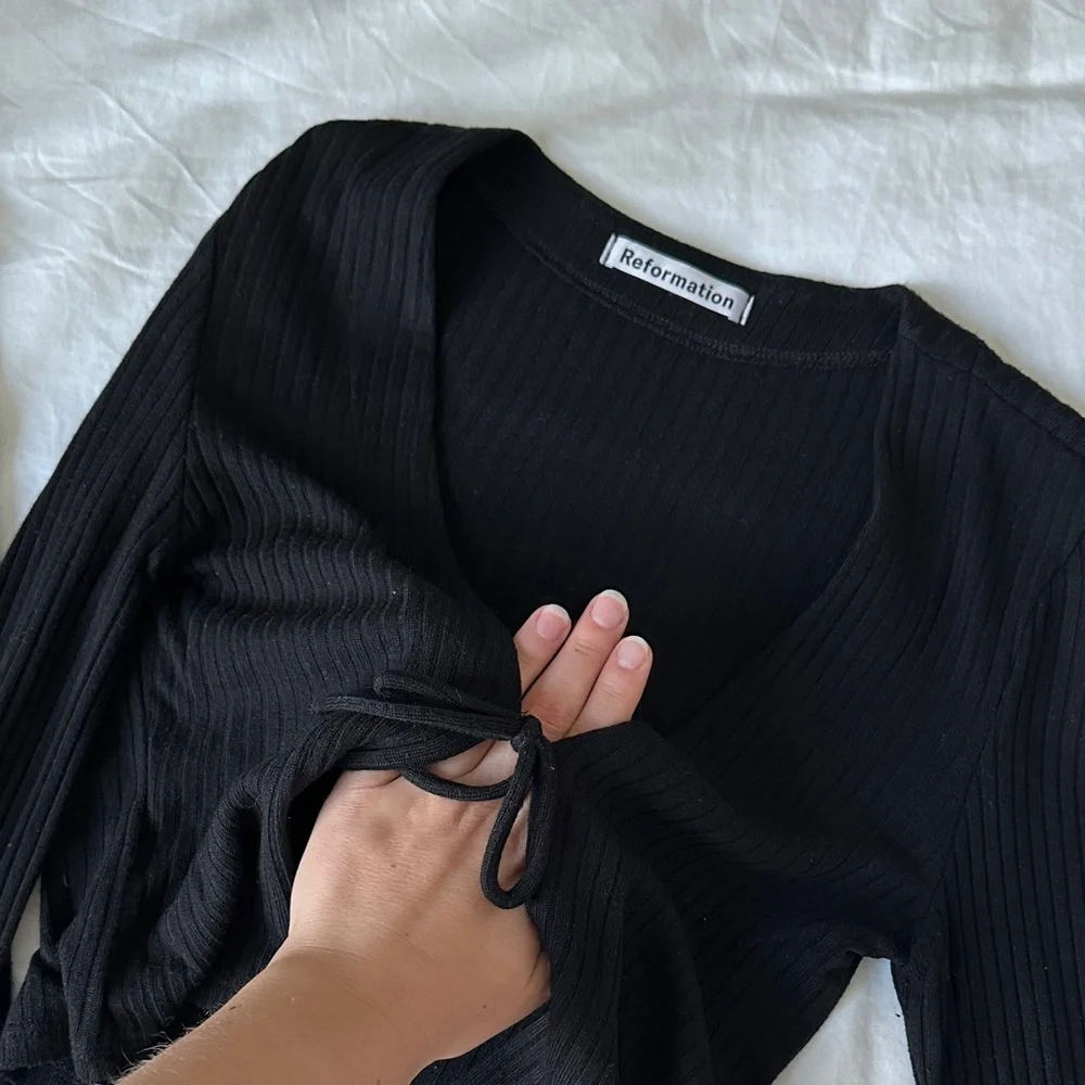 Reformation | Stretchy Black Ribbed Set - Picture 4 of 4